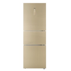 海尔冰箱(（Haier）BCD-226SDCU 226升 三门冰箱 定频 直冷 无边框彩晶，金色威尼